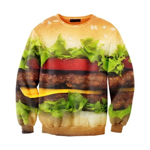 MR GUGU & MISS GO Hamburger Pullover Sweatshirt S - Picture 1 of 9